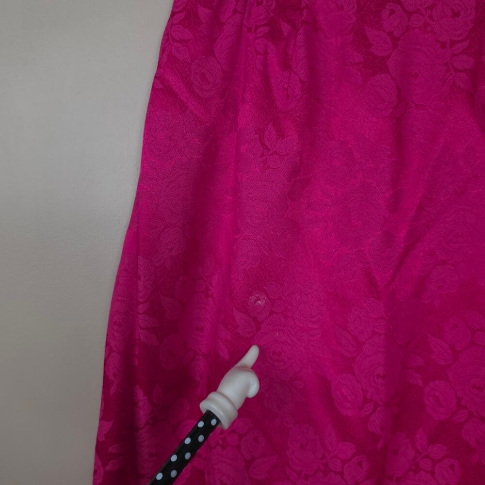 Vintage Sleeveless Button Front Blouse with Midi Pencil Skirt Pink Jacquard 38 - Picture 8 of 12
